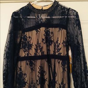 Navy Blue Lace top